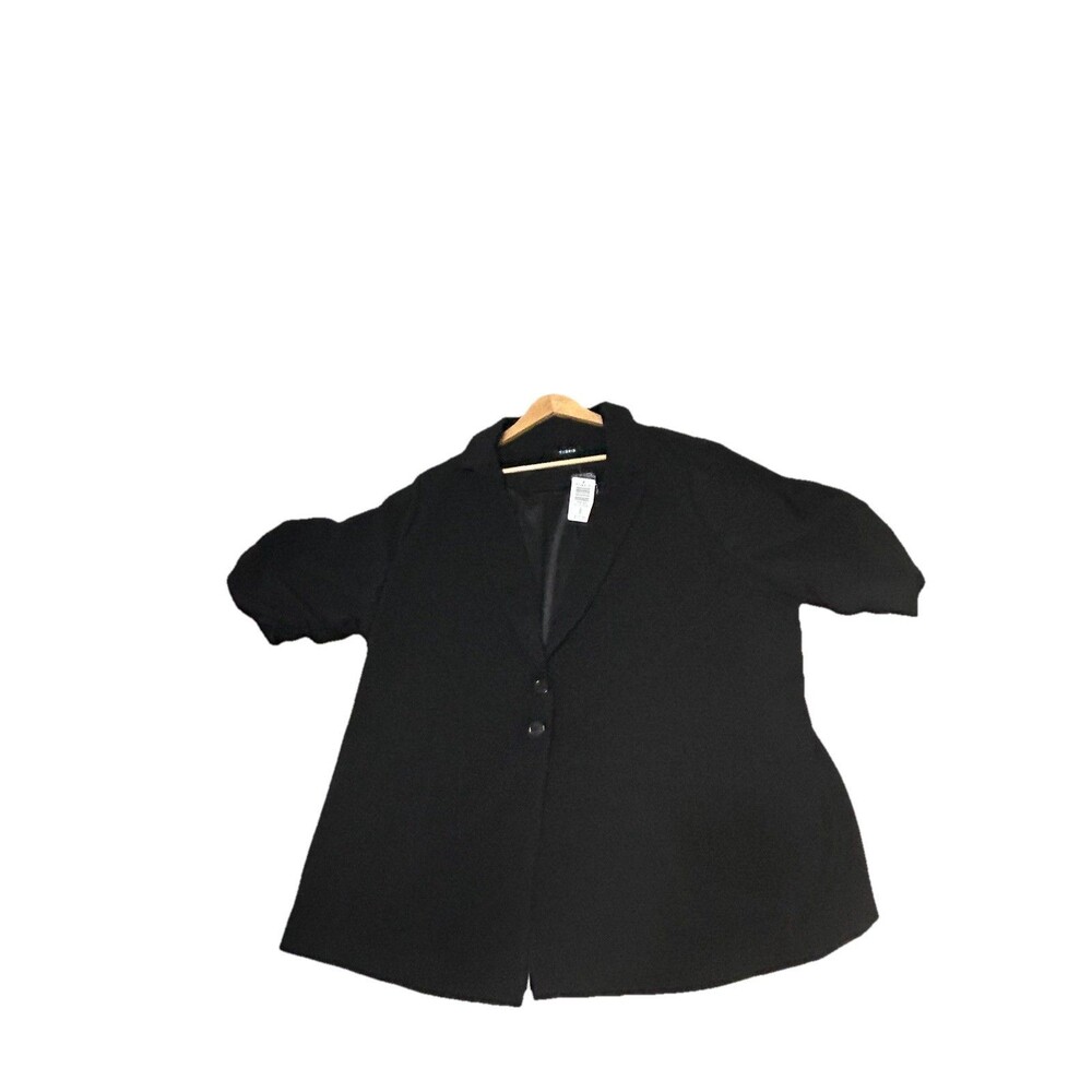 Women’s Torrid 4x Black SS Crepe Blazer Lined 2 Button Front Short Sleeve Lined